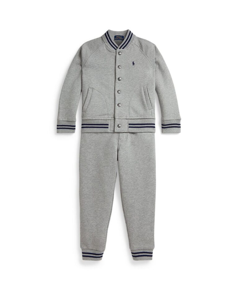 Boys 2-7 Fleece Baseball Jacket & Jogger Pant Set