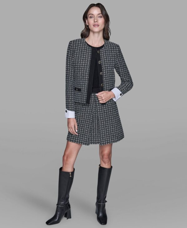 Women's Five-Button Cropped Tweed Jacket