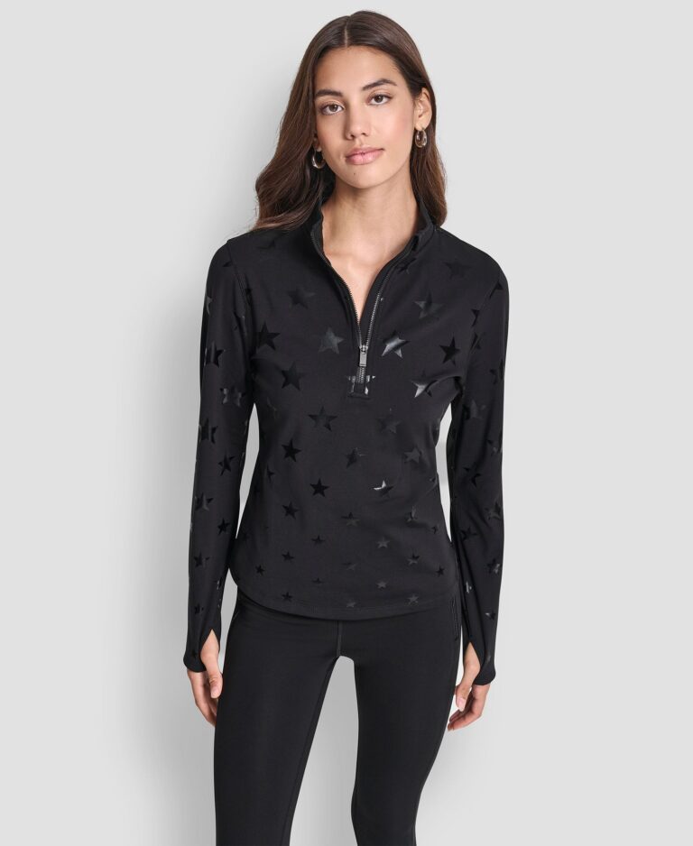 Women's Half Zip Long-Sleeve Cozy Warm Lined Fitness Top
