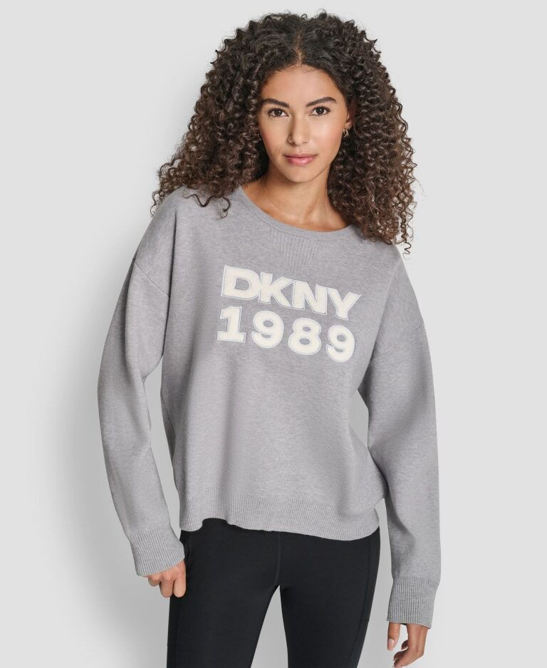 Women's Textured Logo Crewneck Sweater