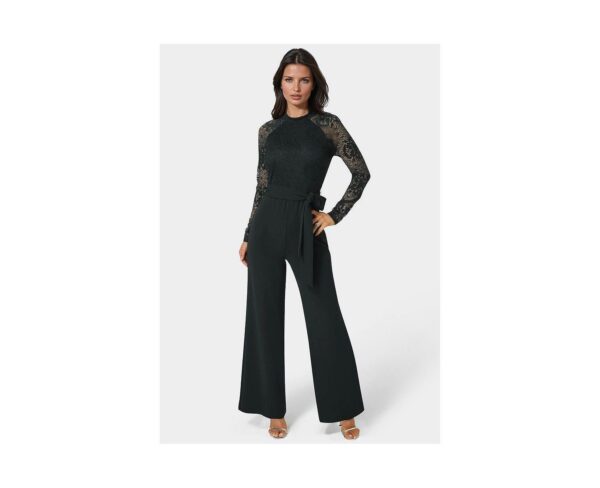 Women's Lace and Bodice Straight Leg Jumpsuit.