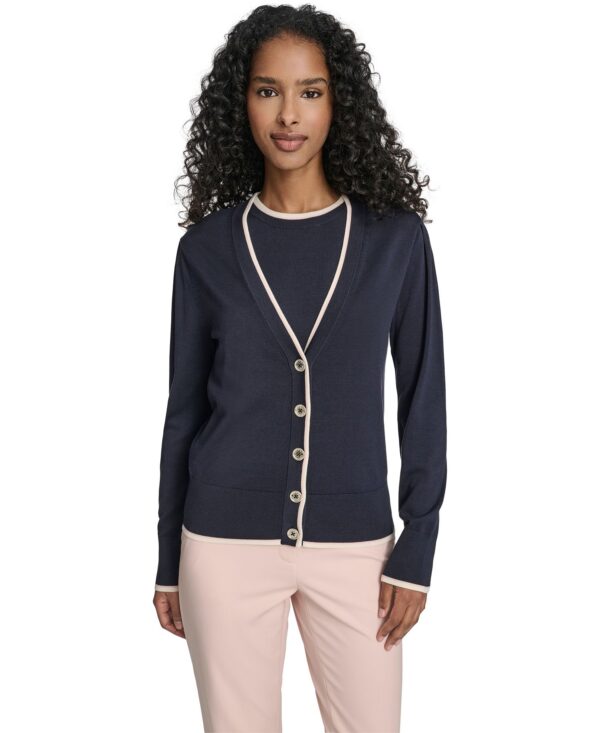Women's V-Neck Long-Sleeve Cardigan Set