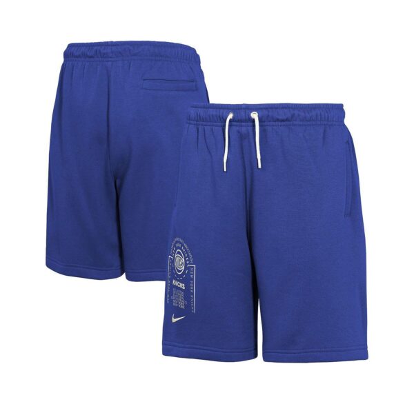 Big Boys and Girls Blue New York Knicks Courtside Club Fleece Shorts