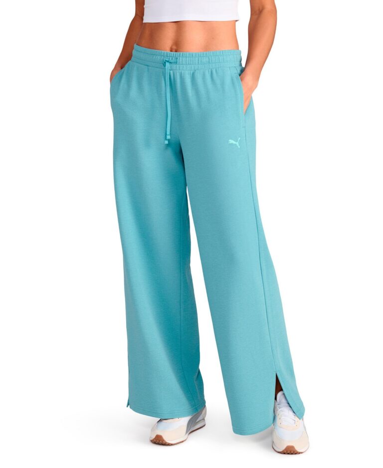 Women's Textured Knit Wide Leg Pants