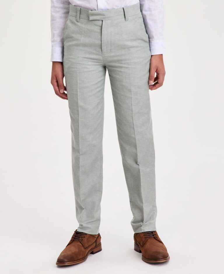 Boys' 8-20 Green Tri-Blend Linen Suit Pants