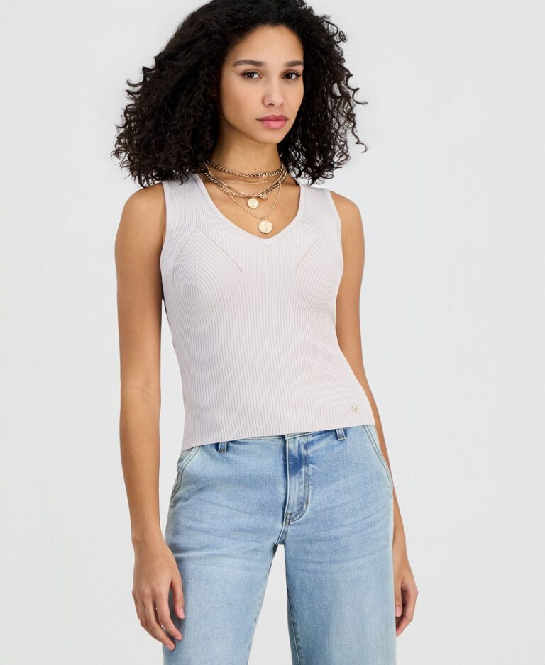 Women's Stella Ribbed Knit Sleeveless Tank Sweater