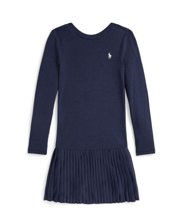 Girls' 2T-6X Pleated-Skirt Ribbed Dress