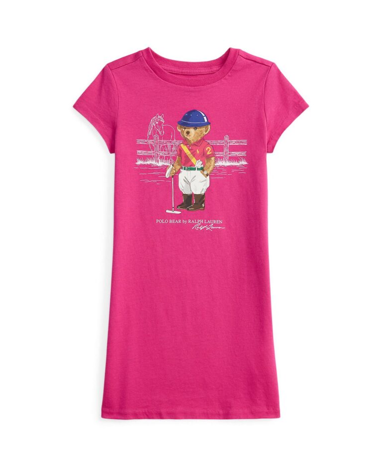 Girls' 2T-6X Polo Bear Cotton Jersey Dress