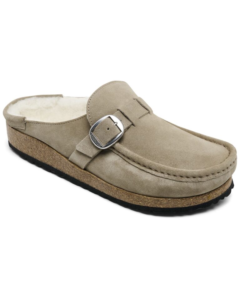 Women's Buckley Shearling Suede Leather Clogs from Finish Line