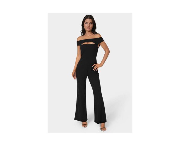 Women's Off the Shoulder Cut Out Wide Leg Jumpsuit