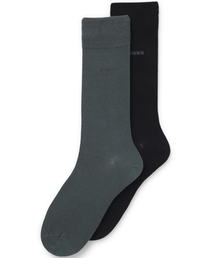 Men's Solid Crew Length Socks, 2-Pack