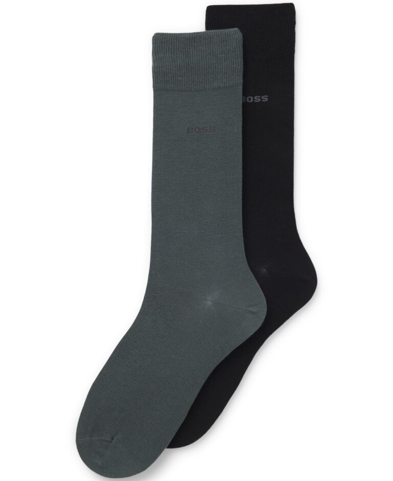 Men's Solid Crew Length Socks, 2-Pack