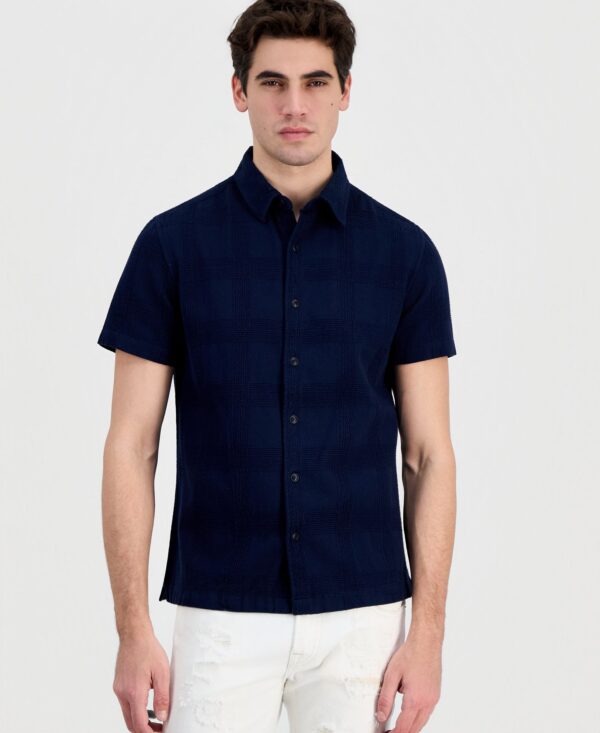 Men's Cotton Castro Linear Woven Short-Sleeve Shirt