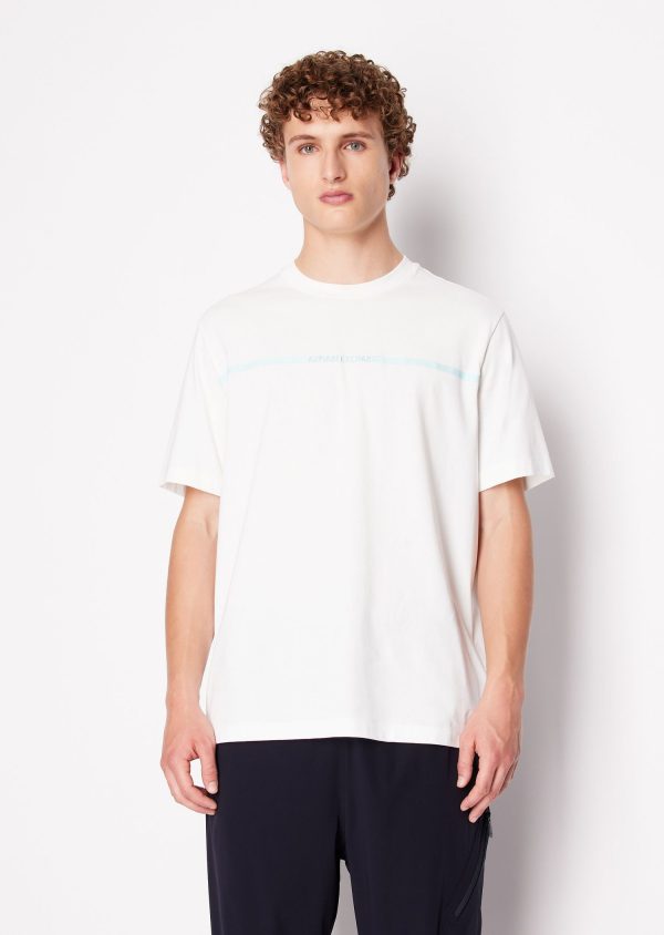 Men's Short Sleeve Skinny Stripe Logo T-Shirt