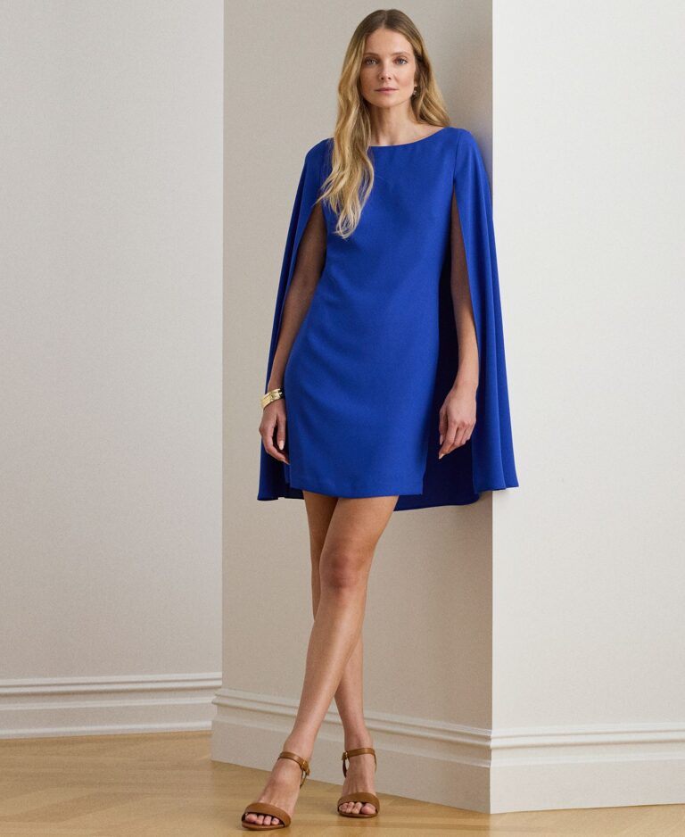 Women's Cape Georgette Cocktail Dress