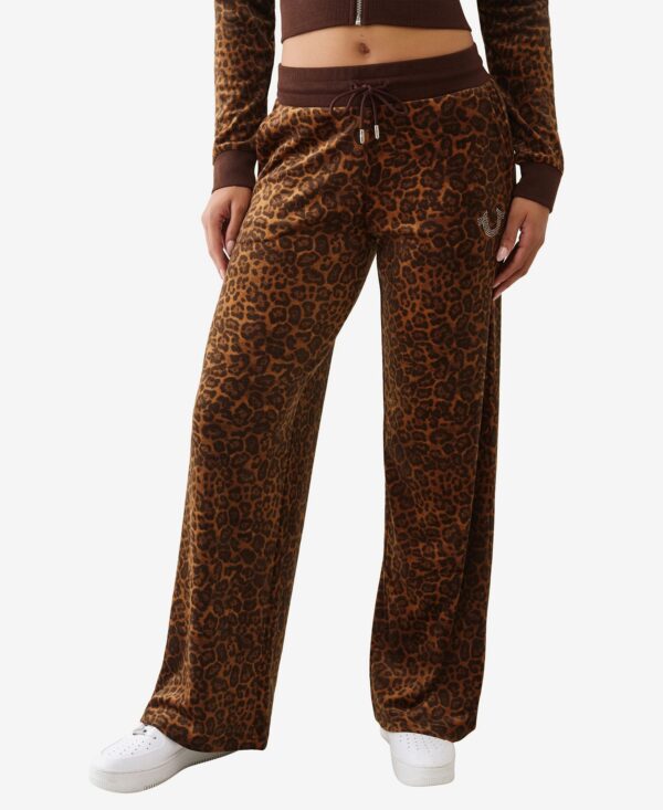 Women's Crystal Velour Straight Leg Pants