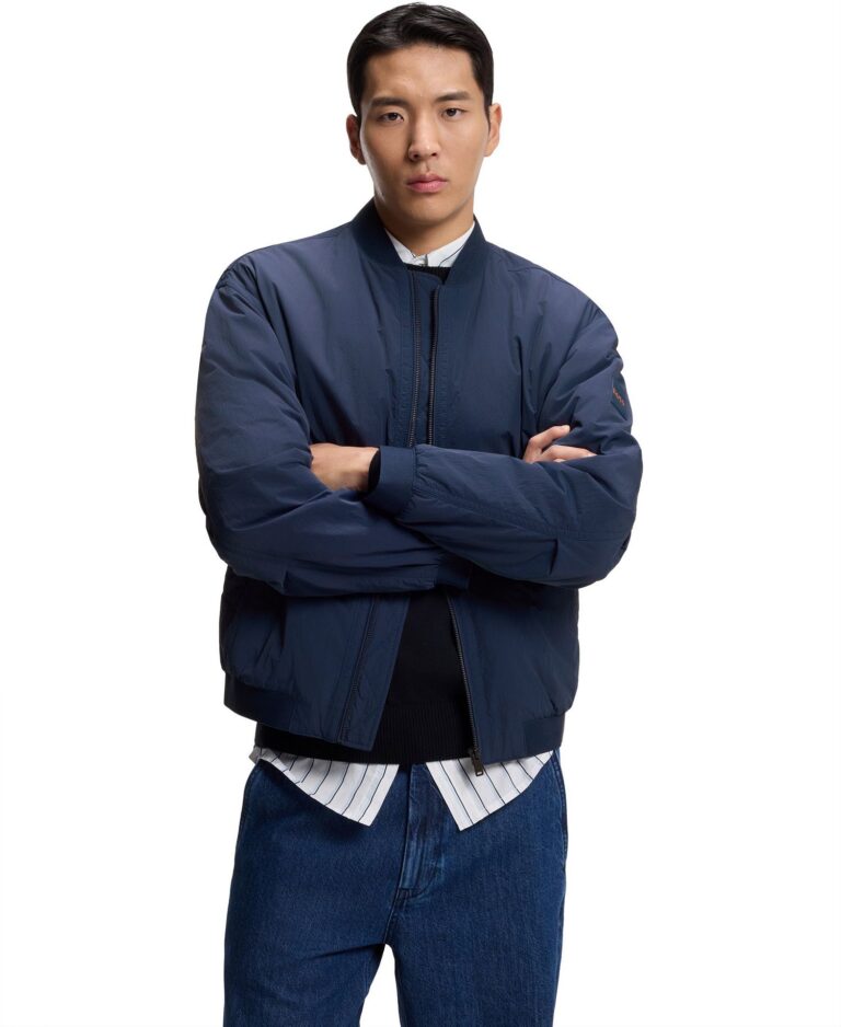 Men's Water-Repellent Soft-Touch Fabric Bomber Jacket