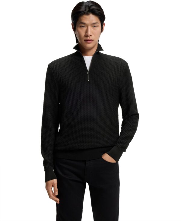 Men's Quarter Zip Cotton Sweater