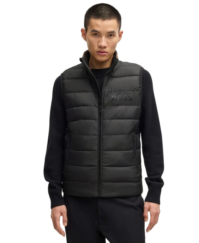 Men's Water-Repellent Tonal Logo Gilet Vest