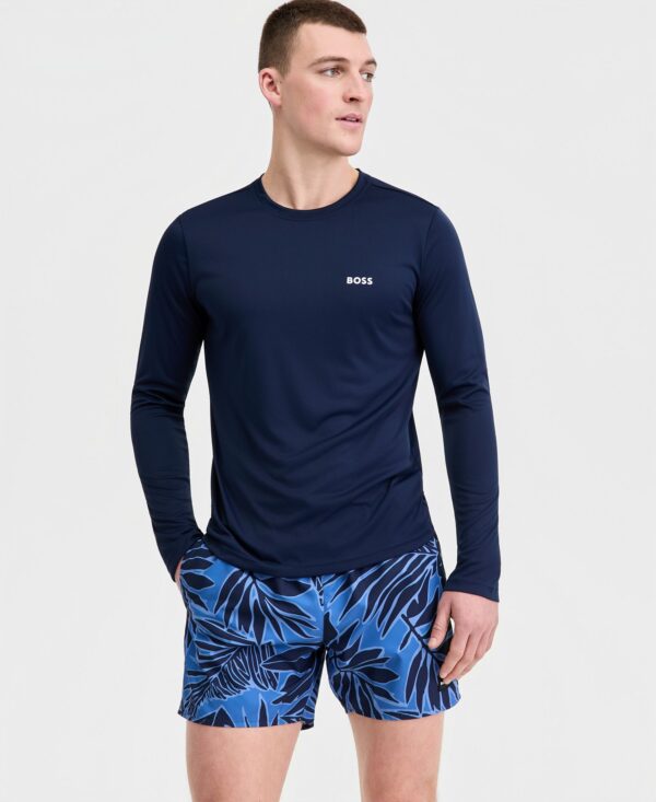 BOSS Men's Long-Sleeve UV Protection Rashguard Swim Shirt
