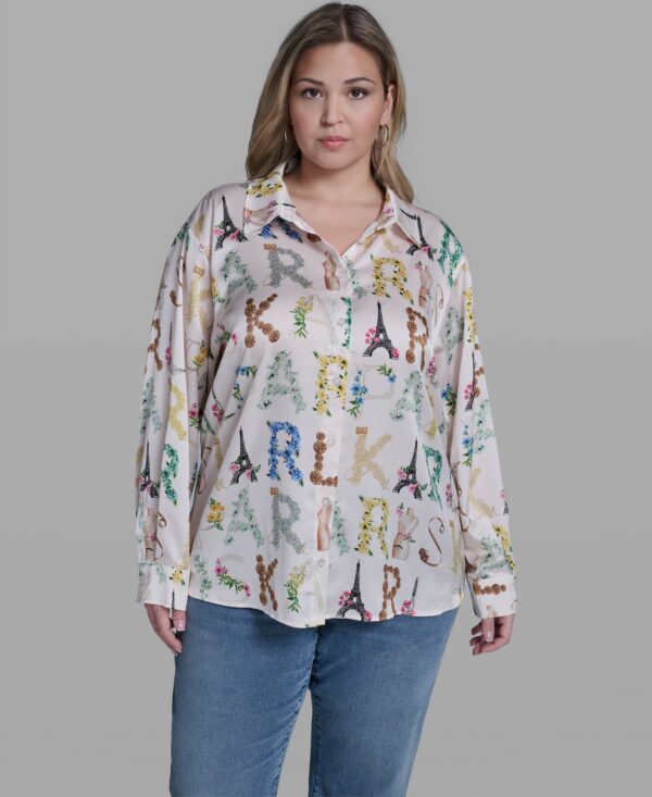 Plus Size Allover Printed Shirt
