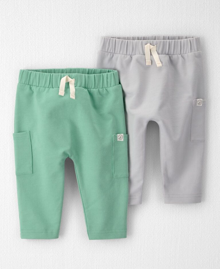 Little Planet by Carters Baby Boys' Organic Cotton French Terry Joggers, 2-Pack Set