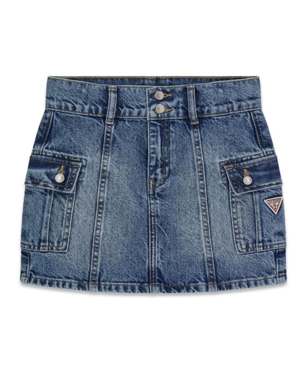 Girls' 7-16 Cargo Denim Skirt