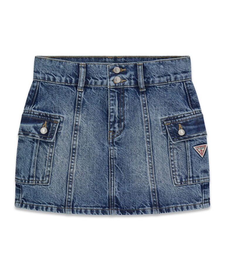 Girls' 7-16 Cargo Denim Skirt