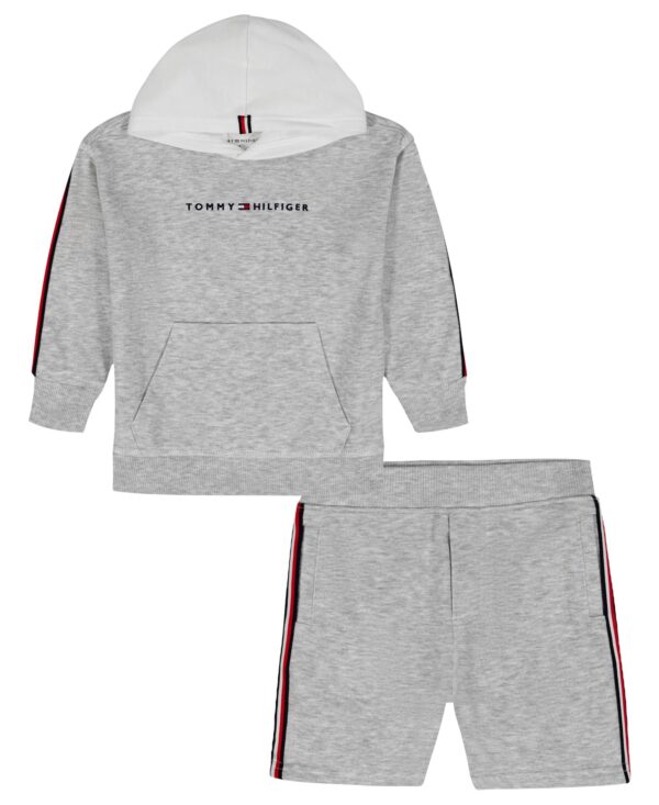 Boys' 2T-7 Striped Detail Hoodie and Shorts, 2-Piece Set