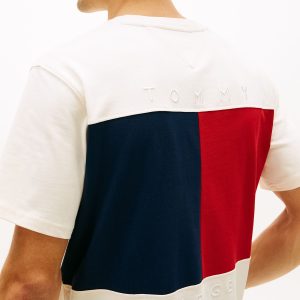 Men's Large Back Flag Graphic with Embroidery T-Shirt