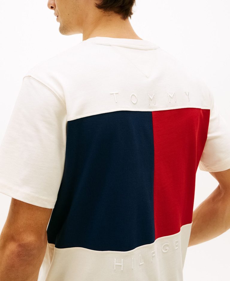 Men's Large Back Flag Graphic with Embroidery T-Shirt