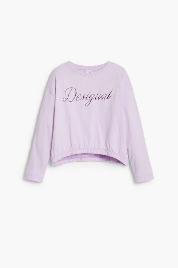 Girls's Plain T-shirt with strass logo