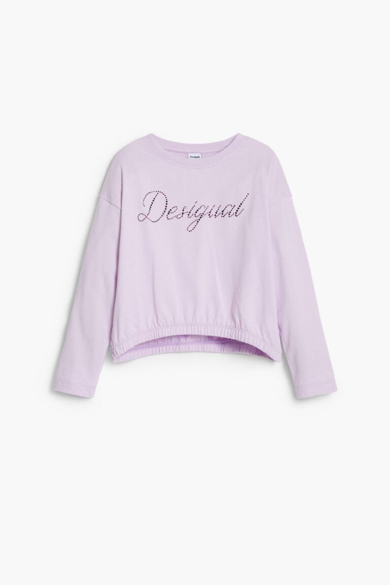Girls's Plain T-shirt with strass logo