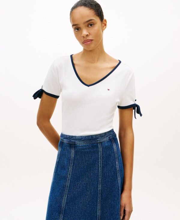 Women's Bow Detail V-Neck T-Shirt