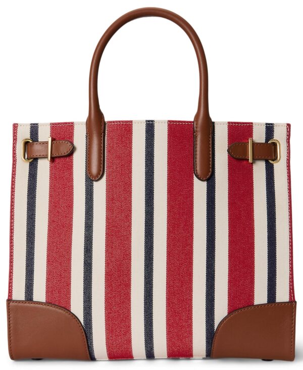 Striped Canvas Small Devyn Tote Bag