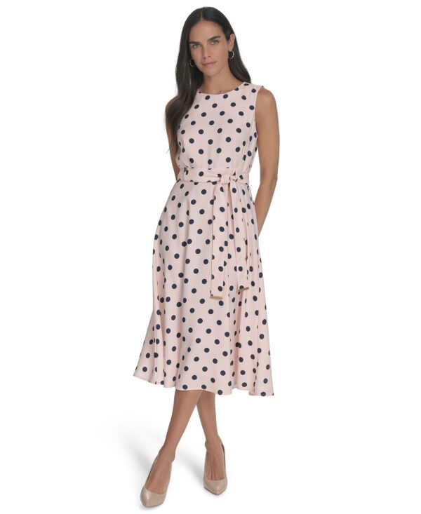Petite Sleeveless Belted Midi Dress