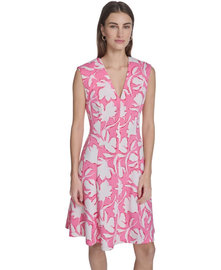 Women's Printed V-Neck Dress