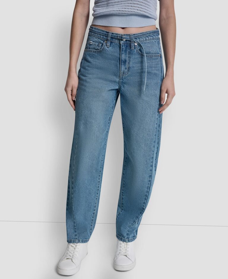 Petite Mid-Rise Barrel Jeans