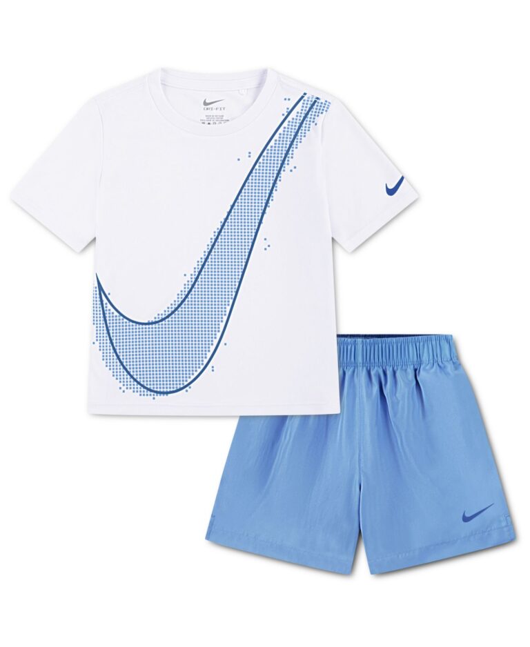 Boys' Toddler 2T-4T Dri-FIT Crewneck T-Shirt and Woven Shorts, 2-Piece Set