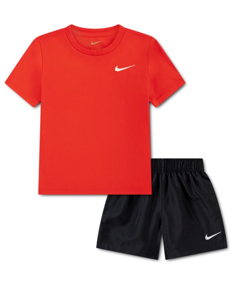 Boys' Toddler 2T-4T Dri-FIT Crewneck T-Shirt and Woven Shorts, 2-Piece Set