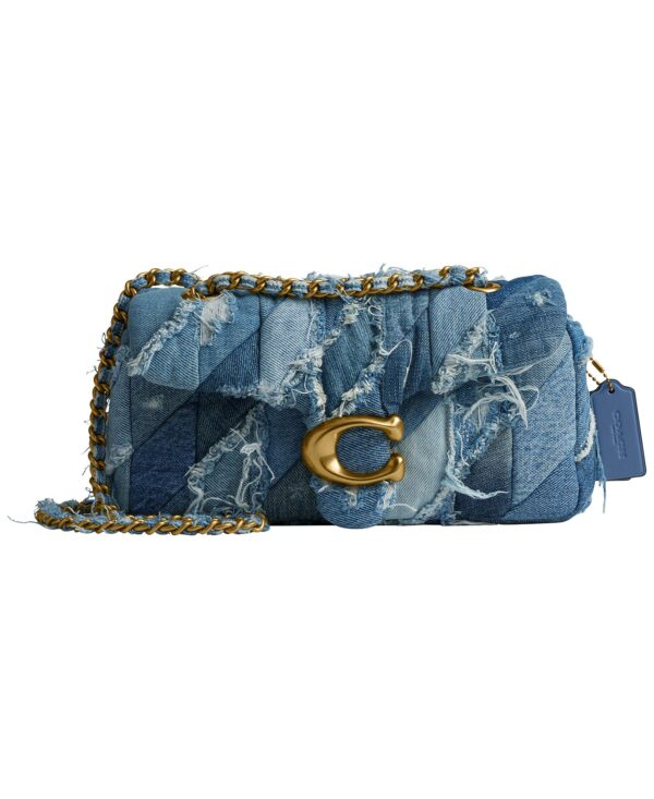 Quilted Tabby Medium Repurposed Denim Patchwork Shoulder Bag 26