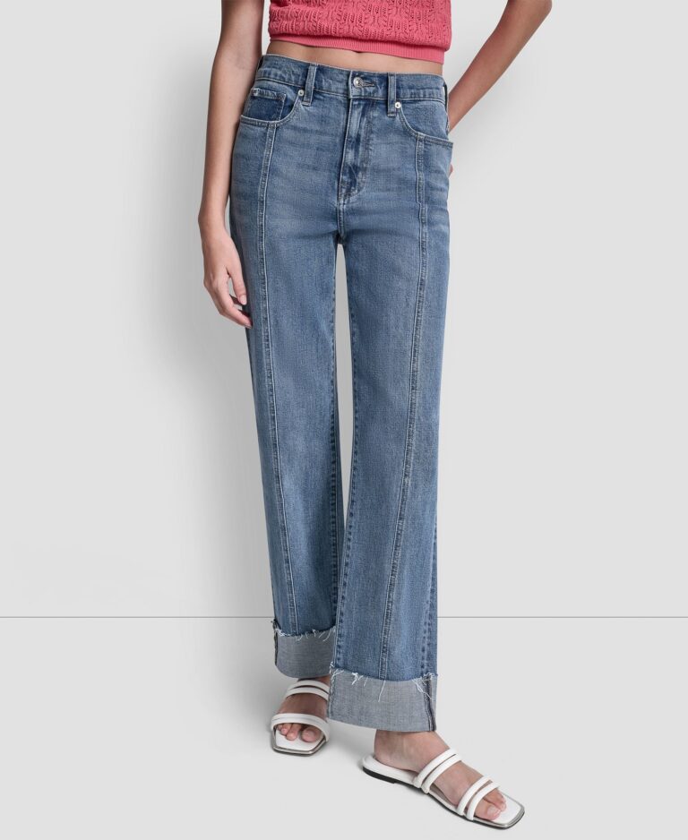 Women's High-Rise Seamed Classic Straight Leg Jeans
