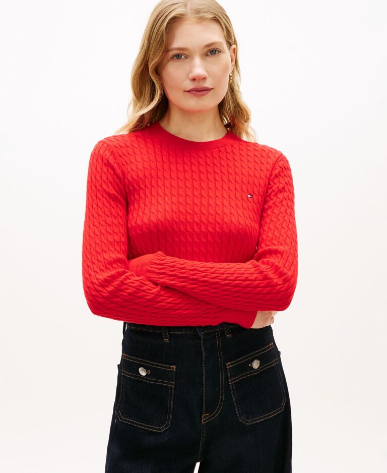 Women's Fine Gauge Cable Crewneck Sweater