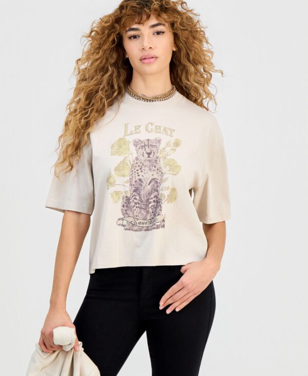 Women's Cotton Le Chat Oversize Graphic T-Shirt