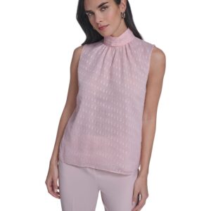 Women's Novelty Mock Neck Sleeveless Top