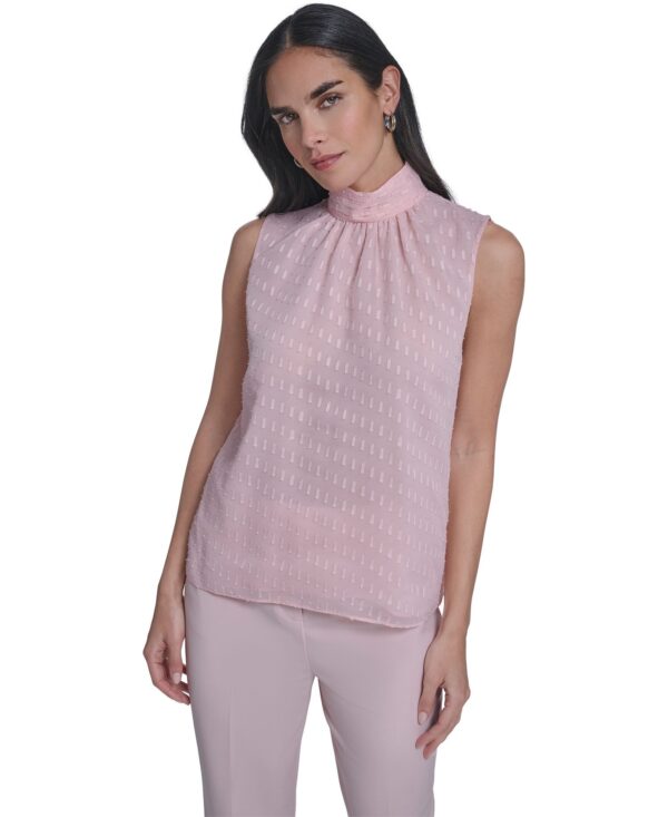 Women's Novelty Mock Neck Sleeveless Top