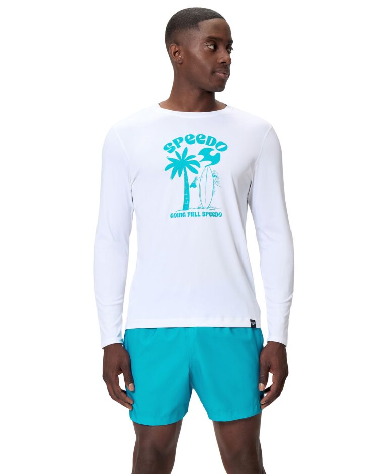 Men's Long-Sleeve Graphic Print Swim T-Shirt