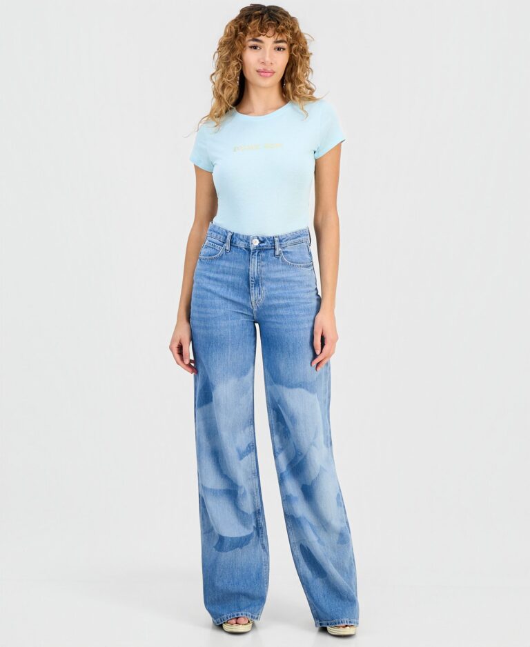Women's Wide-Leg Printed Jeans