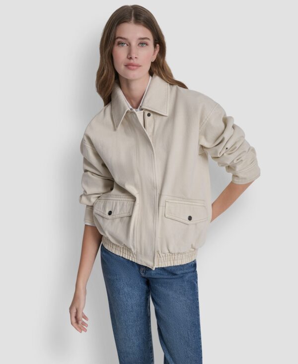 Women's Denim Bomber Coat