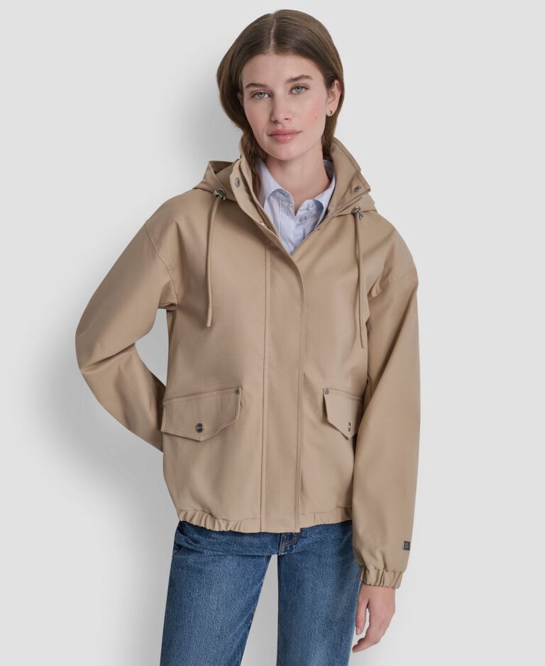 Women's Stand Collar Bomber Raincoat